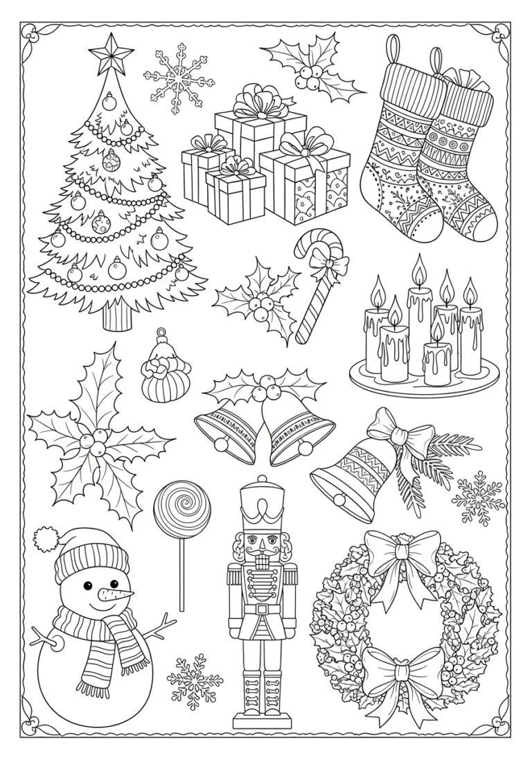 christmas symbol coloring page - fun printables for kids